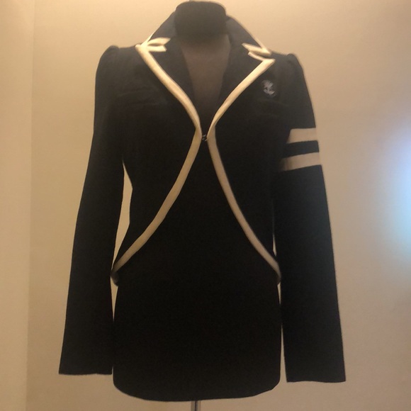 Naval and white wool blazer - Picture 8 of 9